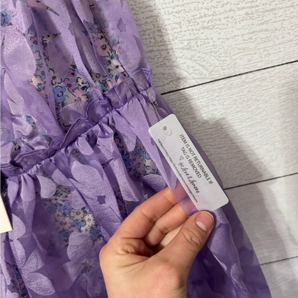 For Love & Lemons Villegas Floral Sheer Fabric Bodysuit Midi Dress Size XS NWT - Picture 7 of 11